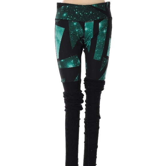 ALO Yoga Black and Teal Women's Jeggings - Picture 1 of 3